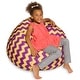 preview thumbnail 119 of 193, Kids Bean Bag Chair, Big Comfy Chair - Machine Washable Cover 38 Inch Large - Pattern Chevron Purple and Yellow
