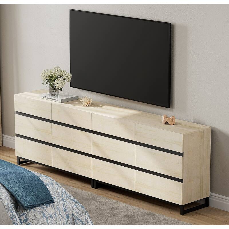 WAMPAT Dresser for Bedroom, Closet Organizers and Storage with Drawers, Chest of Drawers with Metal Base, Modern Wooden Dresser