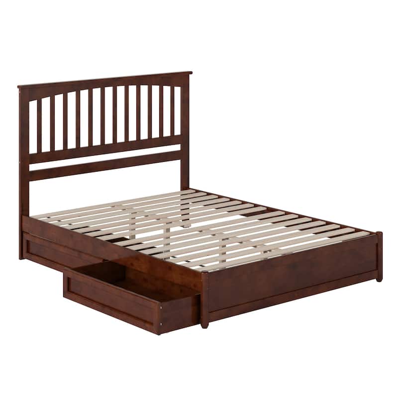 Everett Platform Bed with Panel Footboard and Storage Drawers
