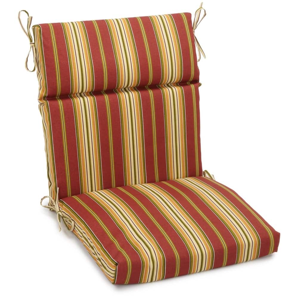 18-inch by 38-inch Three-section Outdoor Seat/Back Chair Cushion - 38" x 18"