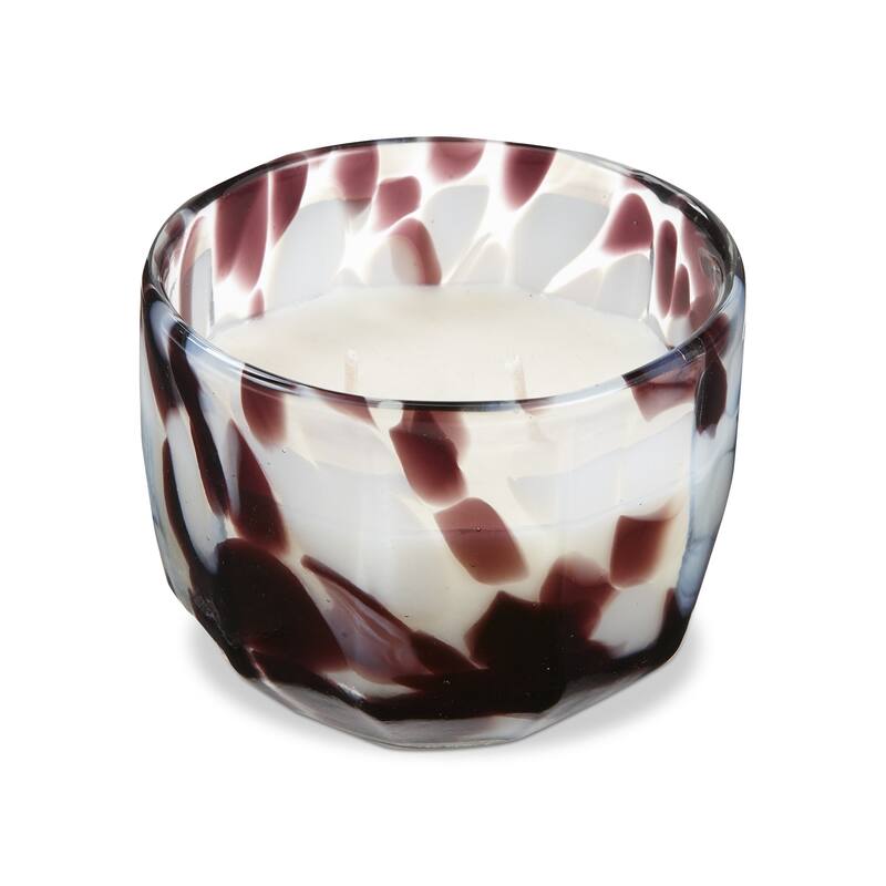 Wood Sage & Bergamot Tortoise Soy Paraffin Wax Candle Brown Confetti Glass 4.44L x 2.36W x 3.74H inches, Burn Time 25 Hours