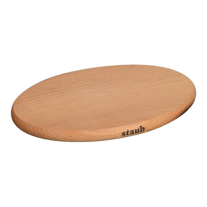 STAUB Oval Magnetic Wood Trivet - Brown - 8.25-inch