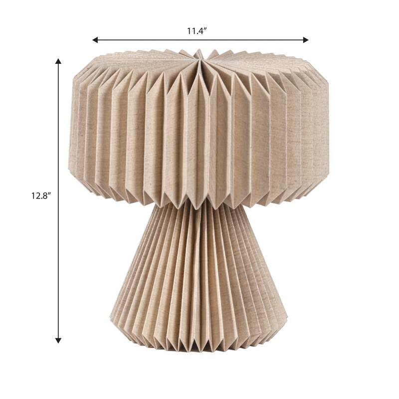 Zelda 12.8" Modern Art Deco Paper Pleated Shade Accent LED Table Lamp