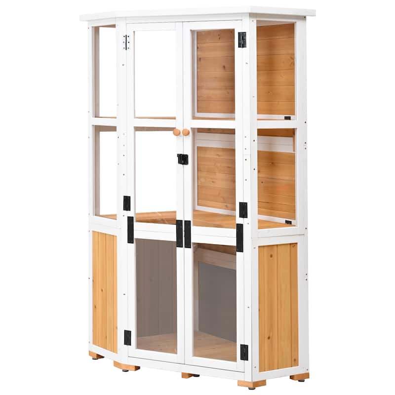 Garden Shed Storage Shed with Lockable Door and Adjustable Shelves, Weatherproof Asphalt Roof, Adjustable Foot Pads
