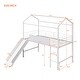 preview thumbnail 38 of 36, Useful Design Metal House Loft Bed With Two-sided writable Wooden Board, Twin Size