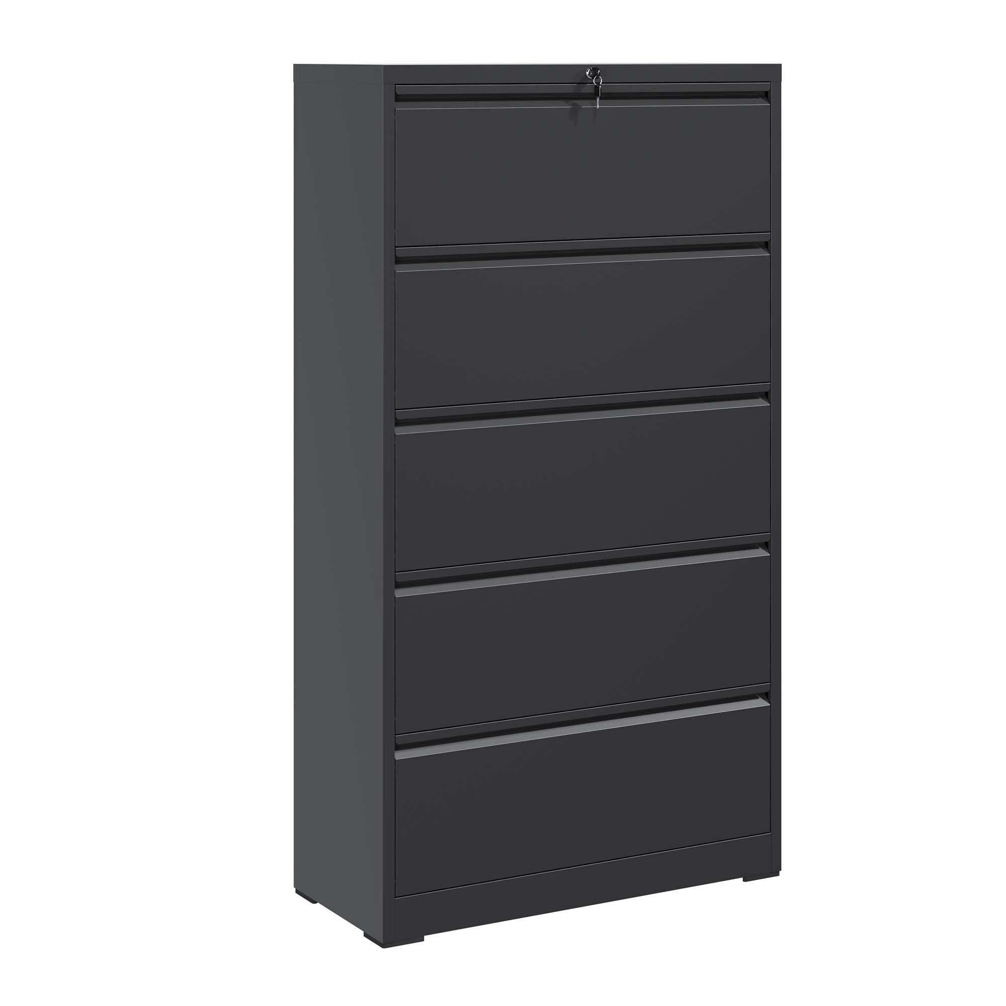 5 Drawer Metal Lateral File Cabinet with Lock, Locking Metal File Cabinet for Legal/Letter/A4/F4 Size