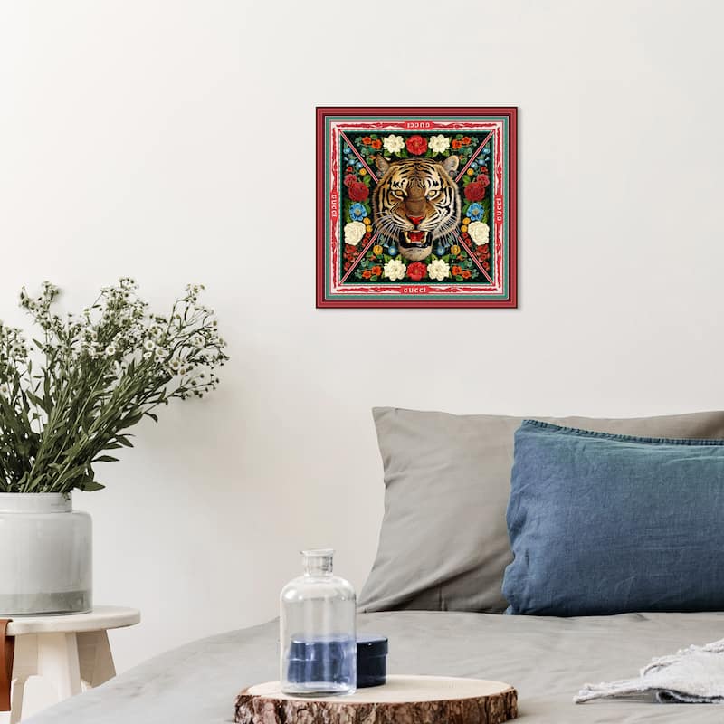 Wynwood Studio Fashion and Glam Red & Green Love Scarf Red and Wall Art Canvas Print - 12 x 12
