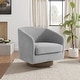 preview thumbnail 6 of 88, 31.1'' W Modern Barrel Swivel Accent Chair Light Grey-Chenille