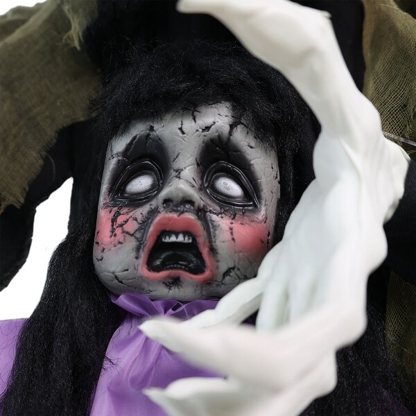 Haunted Hill Farm Lifesize Animatronic Vampire Lady with Baby with
