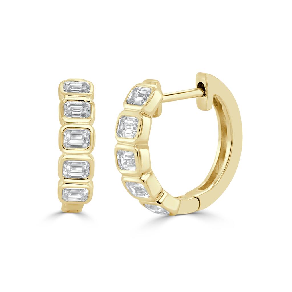 Joelle Collection Diamond Huggie Earrings 14K Gold