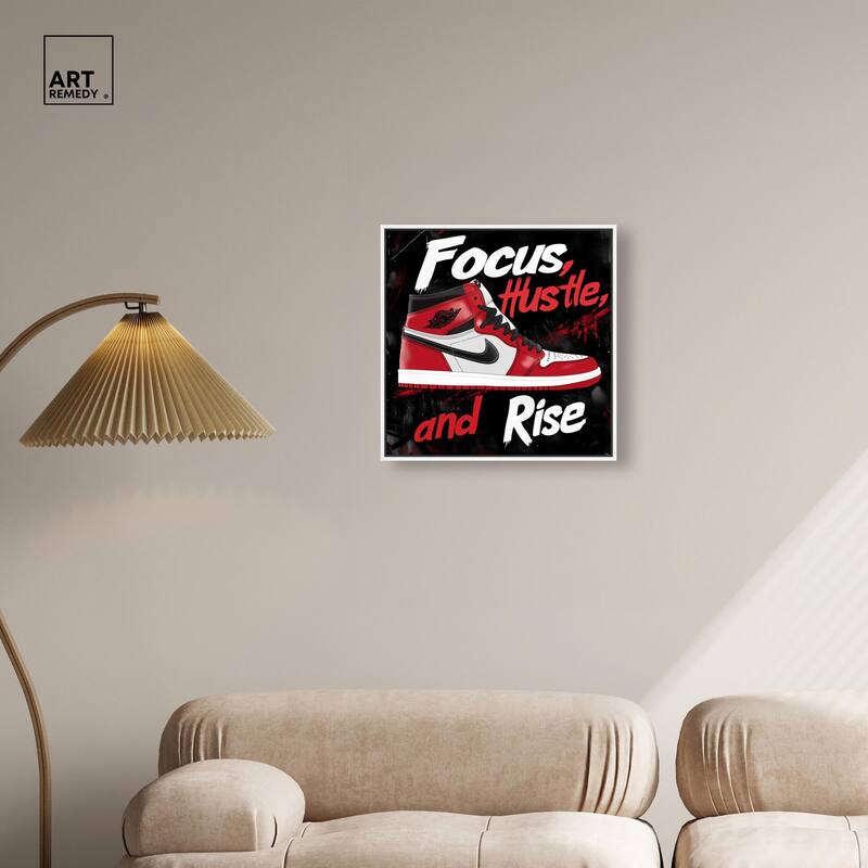 Hustle and Rise Sneaker Red Canvas by Art Remedy