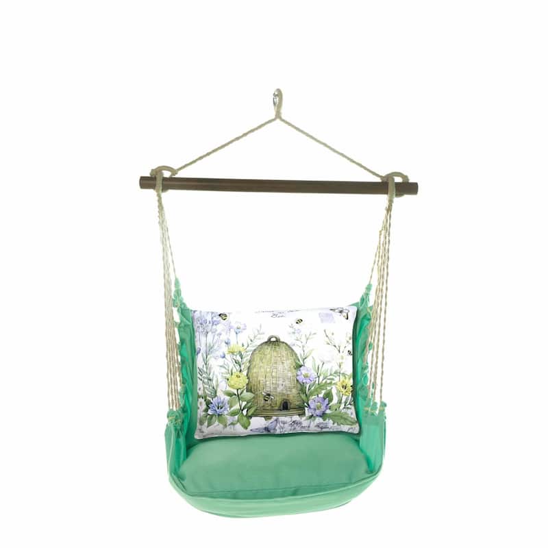Magnolia Casual Swing Set 4 piece - Seafoam Green Solid w/ Bee Skep