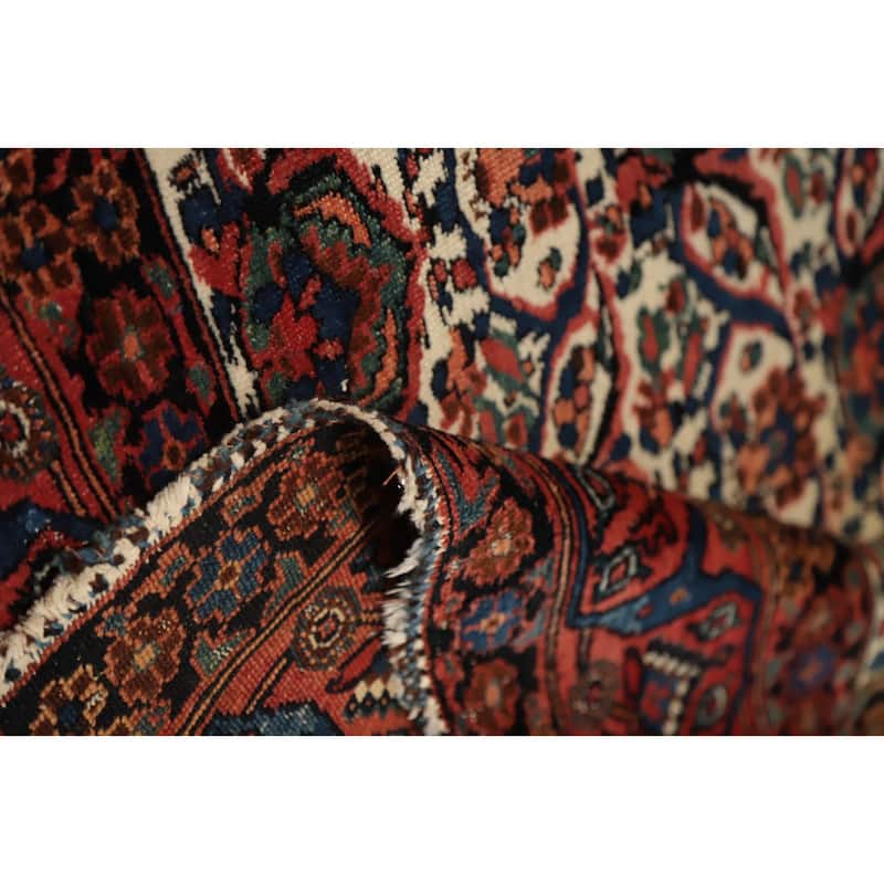 Hand Knotted Oriental 100% Wool Carpet Traditional Floral Beige & Ivories Bidjar Area Rug - 6' 11'' X 5' 0''