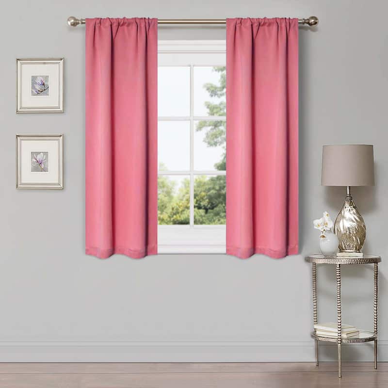 Superior Solid Machine Washable Room Darkening Semi-Blackout Curtains, Set of 2