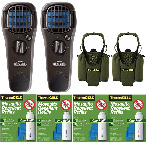 Thermacell Mosquito Repellers W/ Holsters & Refill Packs Bundle - Black