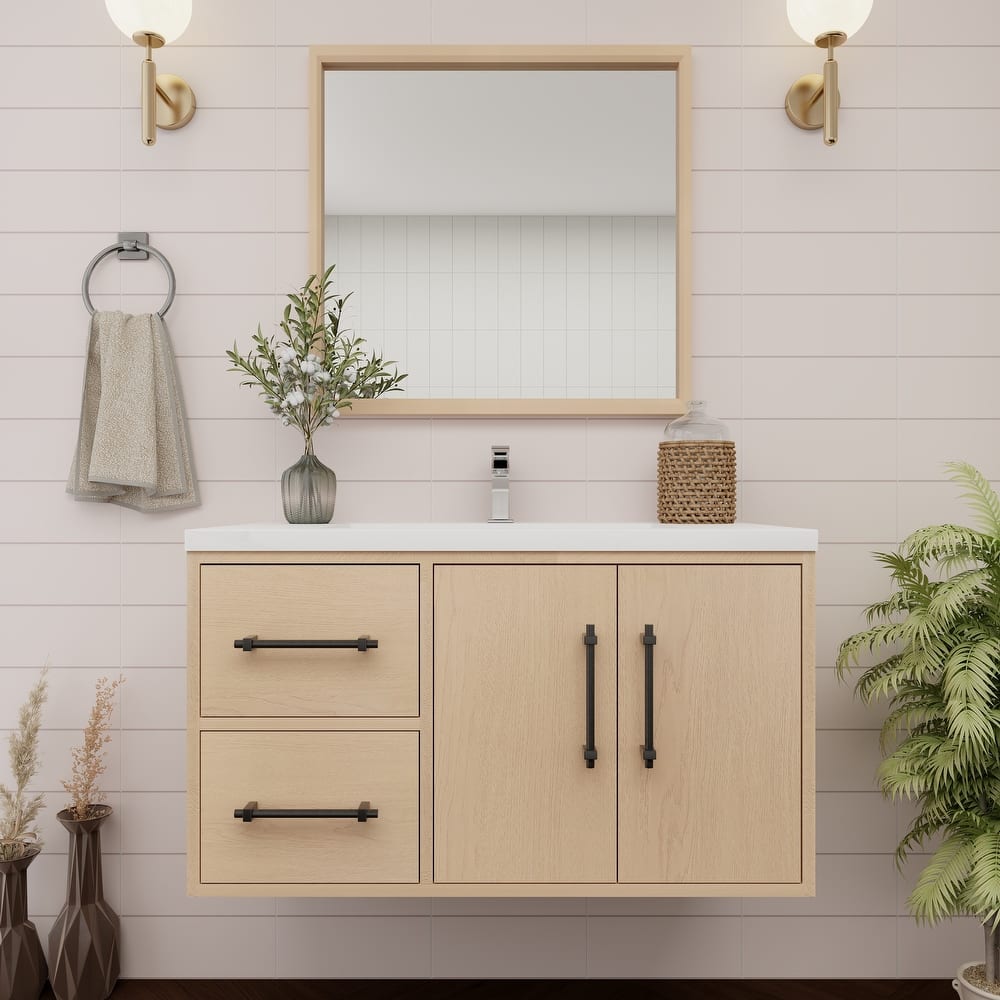 Victoria 36'' Wall-mounted Vanity (L) with Reinforced Acrylic Sink - 35.5
