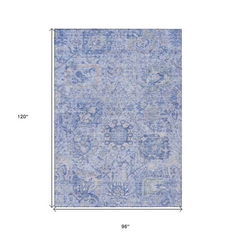 HomeRoots Damask Traditional Rectangle Outdoor Rug