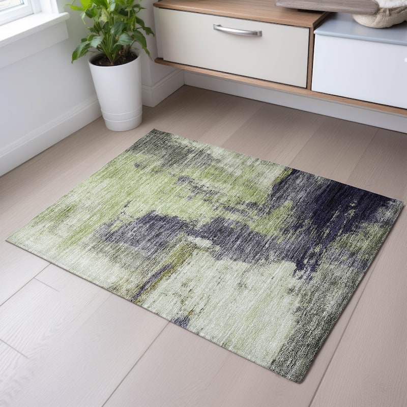 Premium Washable Super Soft Contemporary Mayfield Rug - Fern - 1'8" x 2'6"
