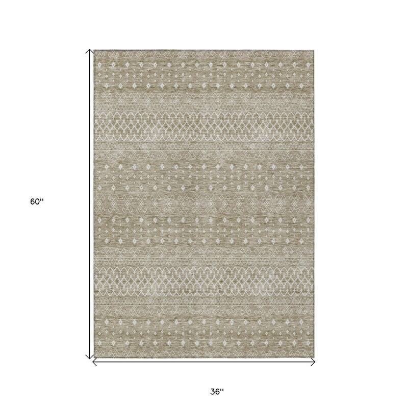 HomeRoots Tribal Transitional Rectangle Outdoor Rug
