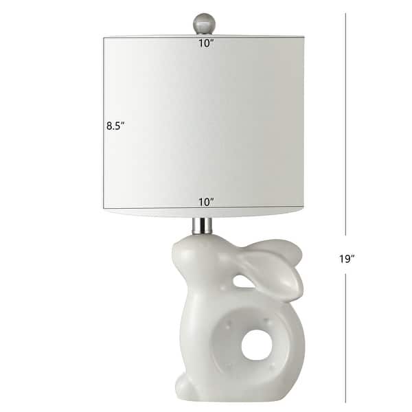 dimension image slide 0 of 7, SAFAVIEH Kids Lighting 19" Ruby Rabbit Lamp - 10.3"x10"x19"