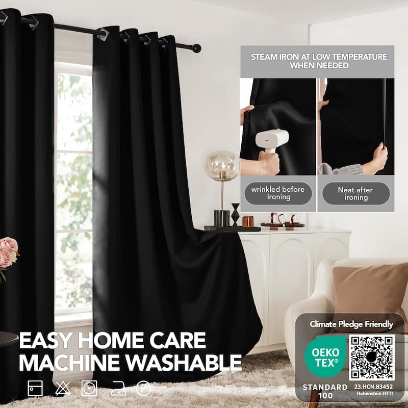 Deconovo Square Grommet Curtain Panel Pair(2 Panel)
