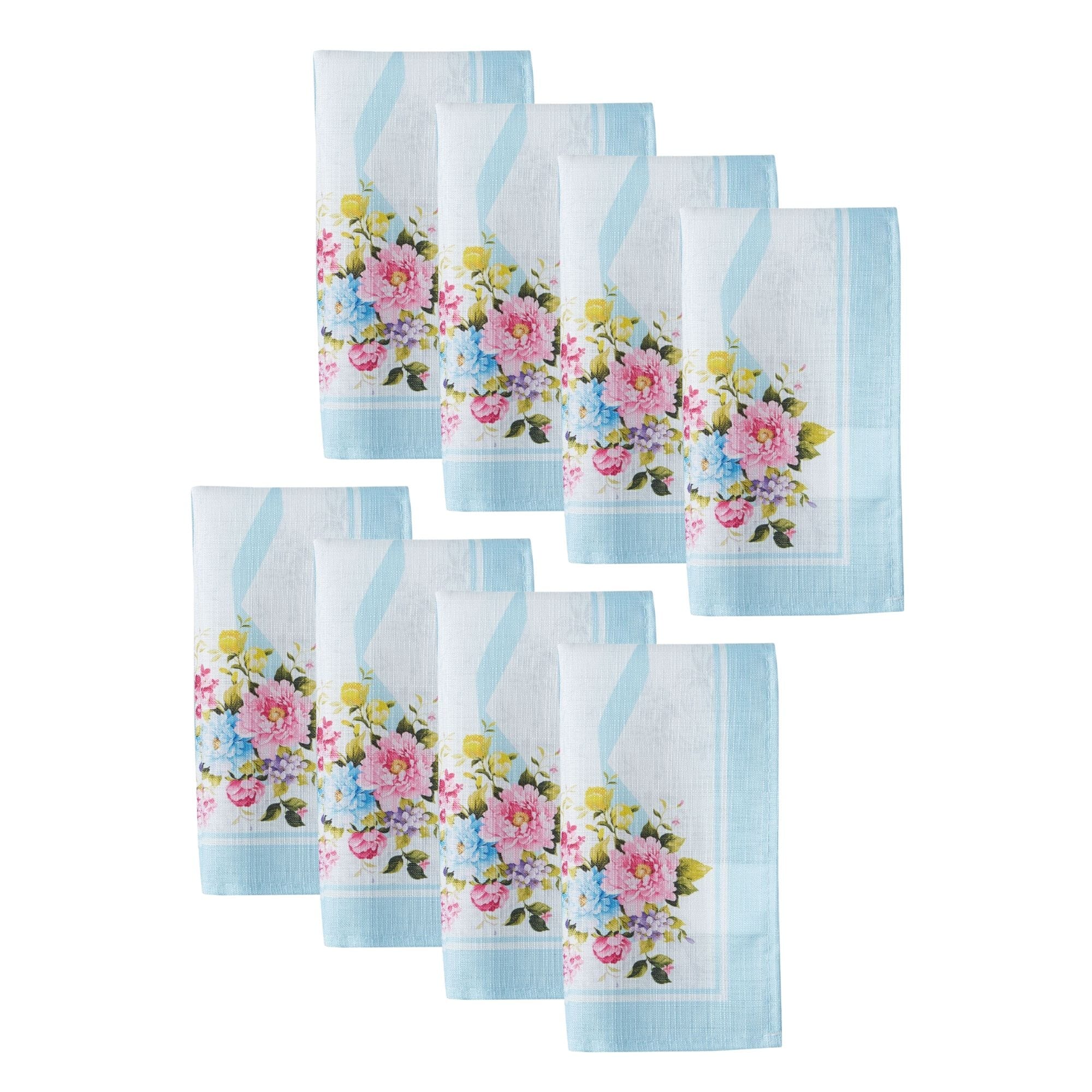 Rose Cottage Engineered Napkins, Set of 8 - 17x17