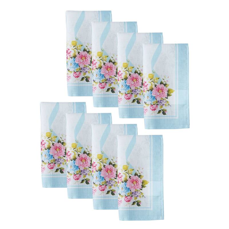 Rose Cottage Engineered Napkins, Set of 8 - 17x17 - Set of 8