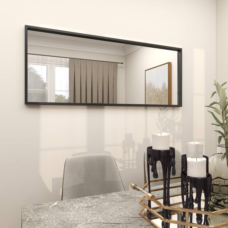 Metal Tall Floor Mirror - Black - Roche River Decor