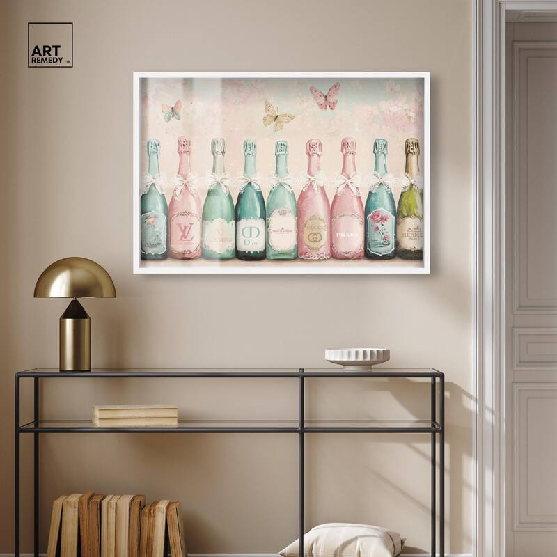 Champagne Mint and Pink Shadowbox by Art Remedy