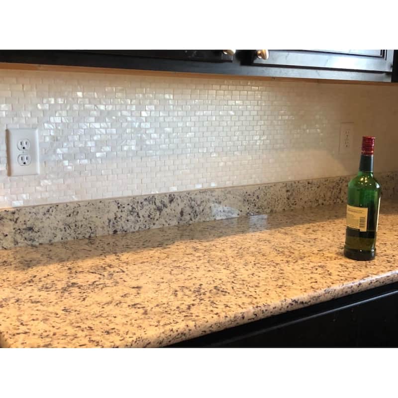 Art3d 12"x12" Mother of Pearl Tile White Opal Subway Pattern,Mosaic Tile for Kitchen Backsplashes