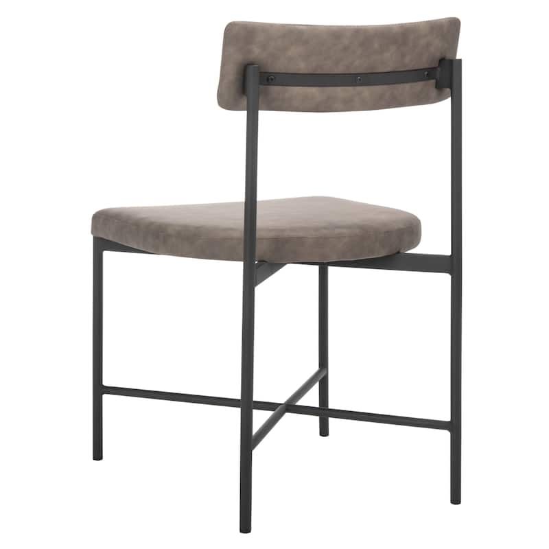 SAFAVIEH Lulah Modern Faux Leather Dining Chair (Set of 2) - 19.3" W x 22.5" L x 35" H - 19Wx23Dx35H