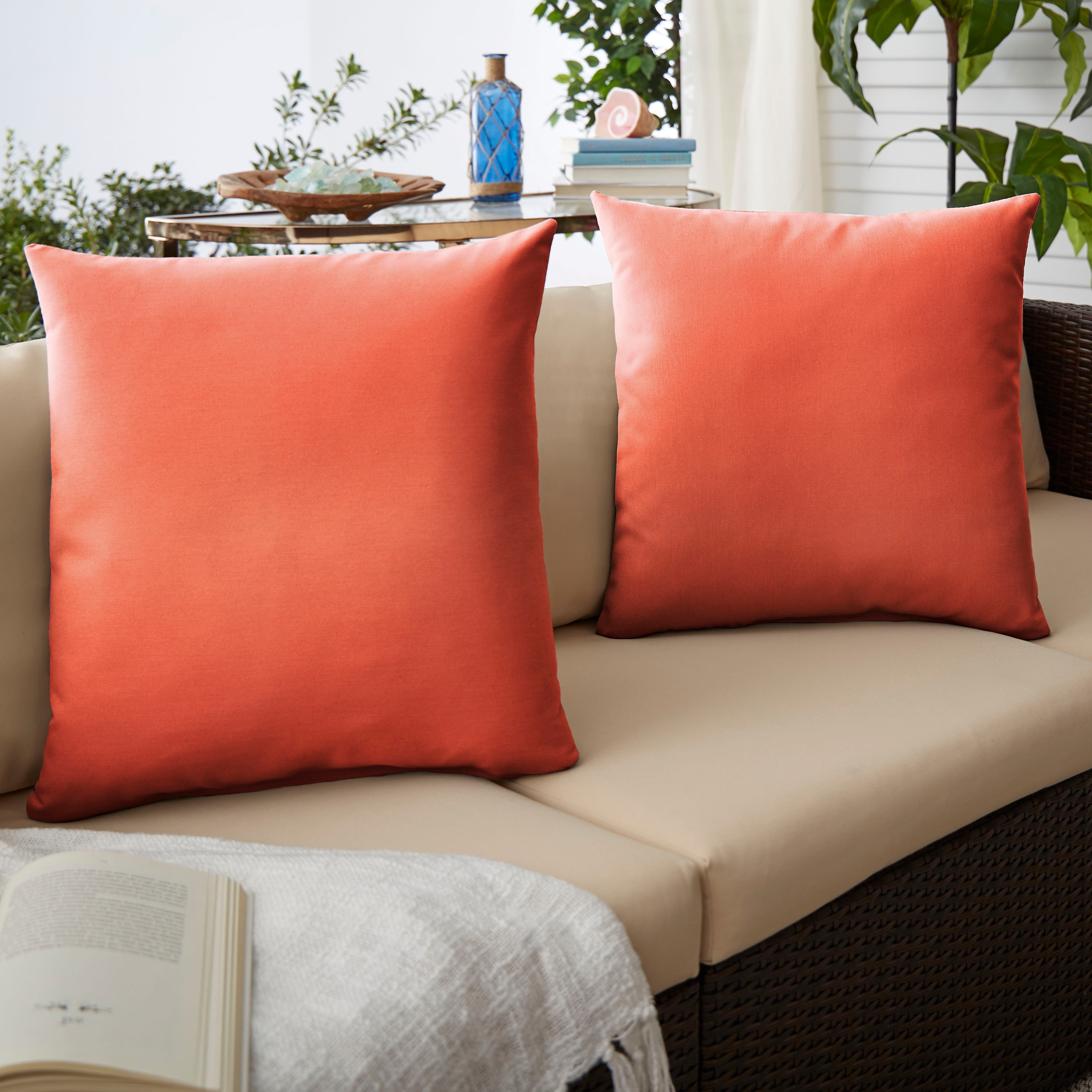 Coral Indoor/ Outdoor Pillow Set