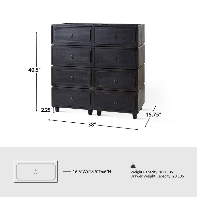 Greg Transitional Modular Nightstand with Multiple Configurations Set of 8 by HULALA HOME