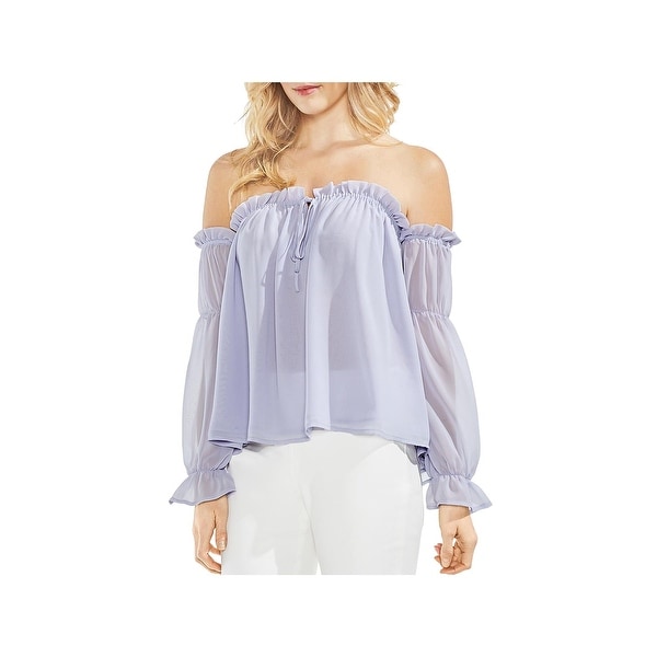 Vince Camuto Womens Blouse Cold Shoulder Tie Front