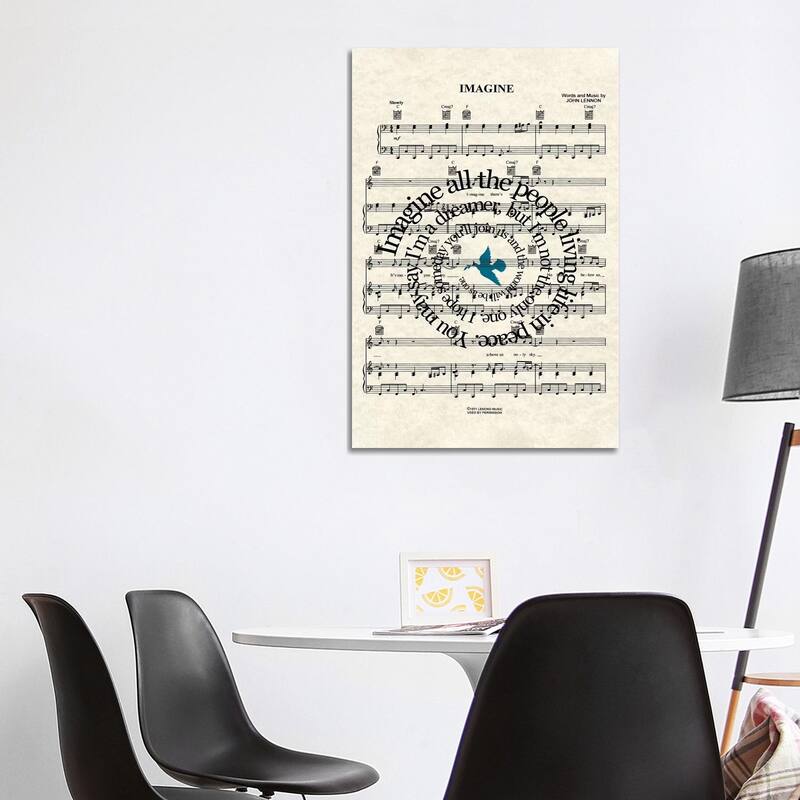 iCanvas "Imagine - Blue Dove" by WordsAndMusicArt Canvas Print - 40x26x1.5