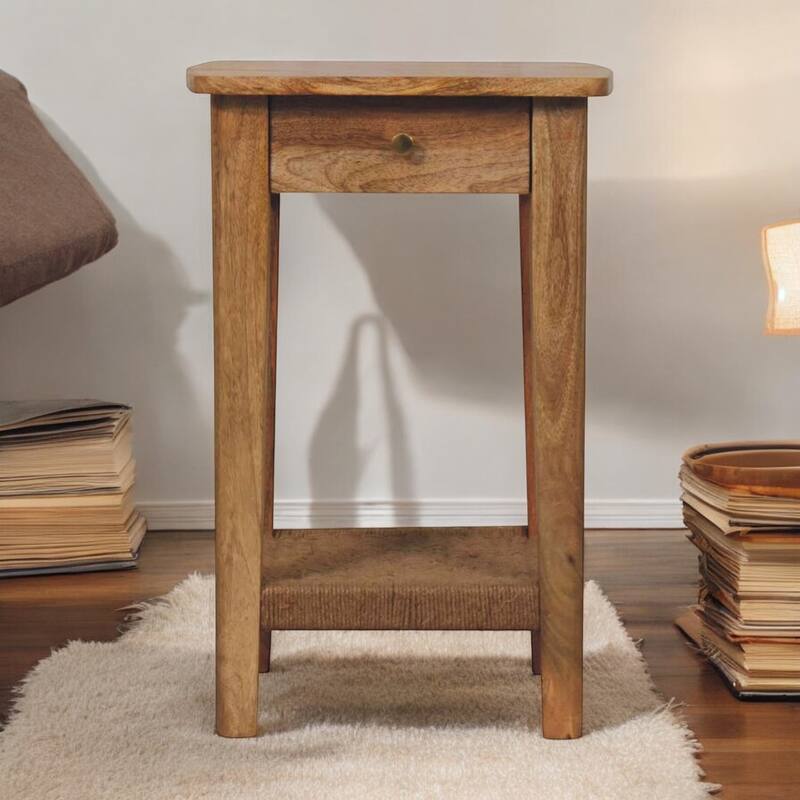 Solid Wood Rope End Table