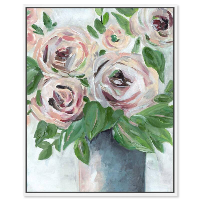 Flowers from my Garden Canvas by Art Remedy - White - 16" x 20"