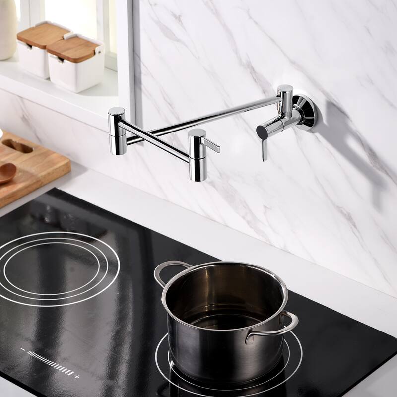 Luxier Contemporary KTS17 2-Handle Wall-Mounted Pot Filler