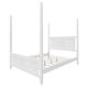 preview thumbnail 8 of 10, Elegant King Size Four-Poster Solid Wood Bed with Horizontal Slat Detail, Sturdy Pine Construction