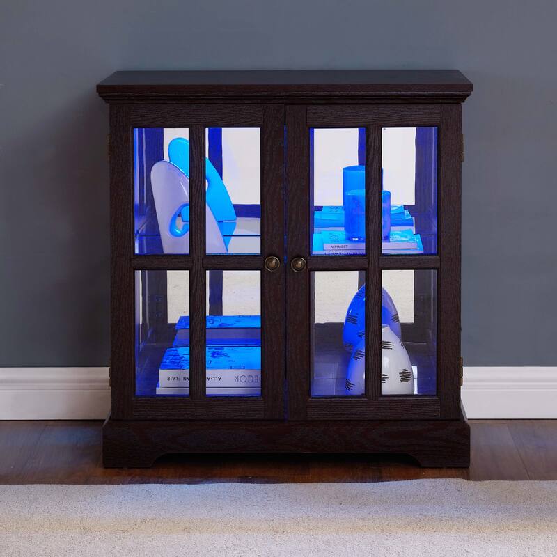 LED Curio Display Cabinet,Cherry