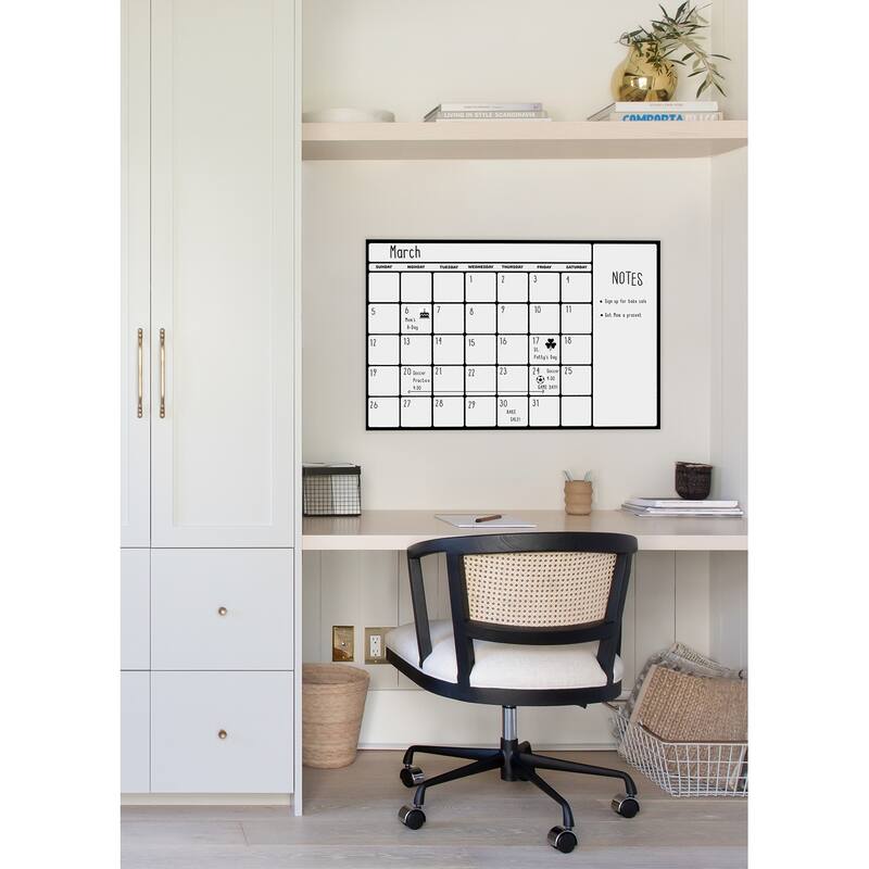 WallPops Black & White Dry Erase Calendar