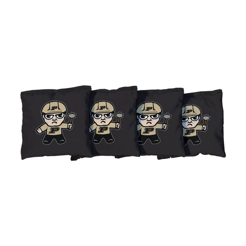 Purdue University Boilermakers Tokyodachi Black Cornhole Bags - All-Weather Resin Filled