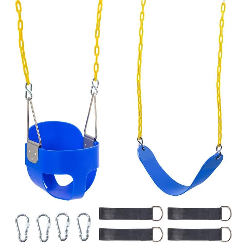 Metal/Plastic Bucket Swing with Chains - 11"D x 11"W x 78"H