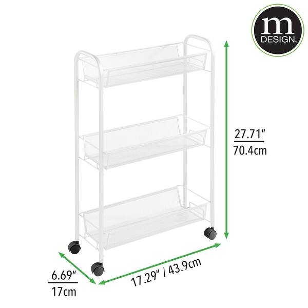mDesign Portable Metal Rolling Laundry Utility Cart Bed Bath & Beyond
