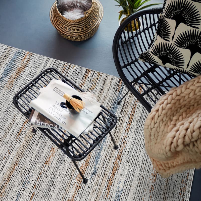 Multi-Tonal Area Rug for Living Room, Entryway, or Playroom - Easy to Clean and Family Friendly