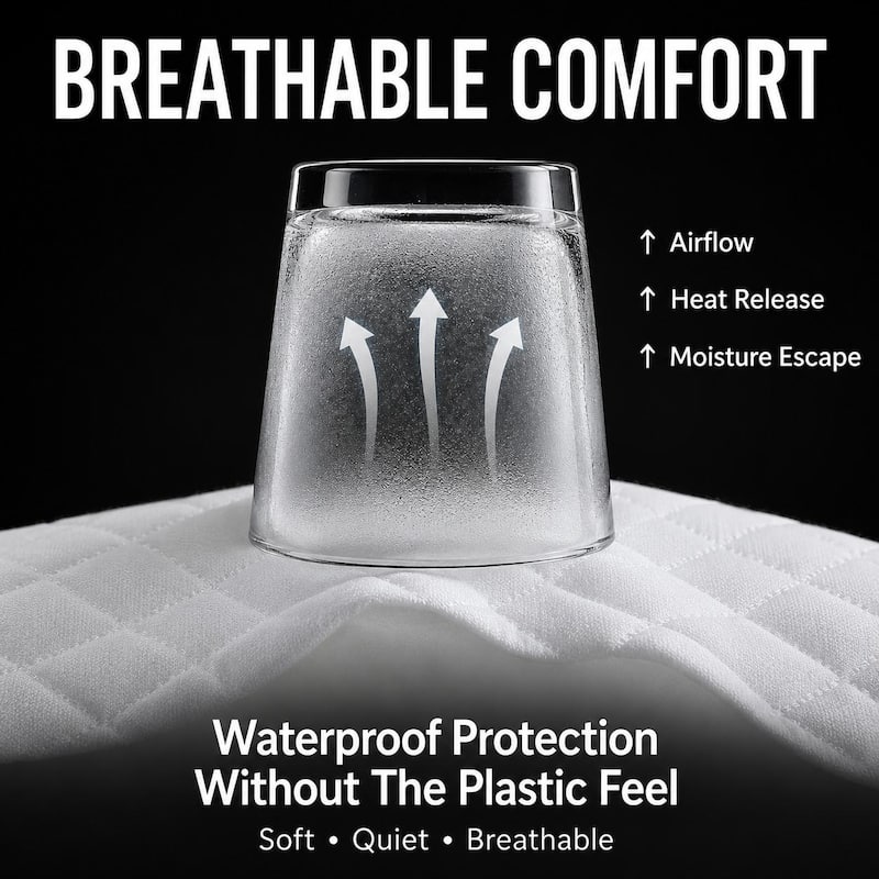 Ultra Soft Waterproof Mattress Pad, OEKO-TEX Certified Mattress Protector, Breathable Noiseless Deep Pocket Cover