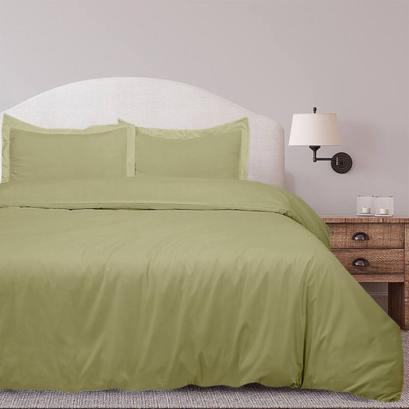 Royale Linens Black Duvet Cover Full Size - Soft Duvet Cover Set - 3 Piece Double Brushed Full Duvet Covers with Zipper Closure - Sage Green - Queen