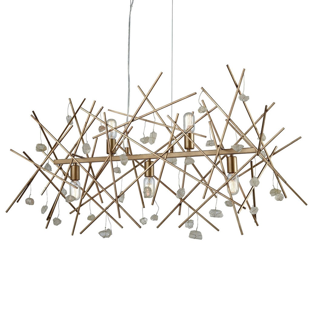Elk Home D3557  Massive Impact 5 Light 48" Wide Crystal Linear Chandelier - Chandeliers For Bedrooms by Overstock.com