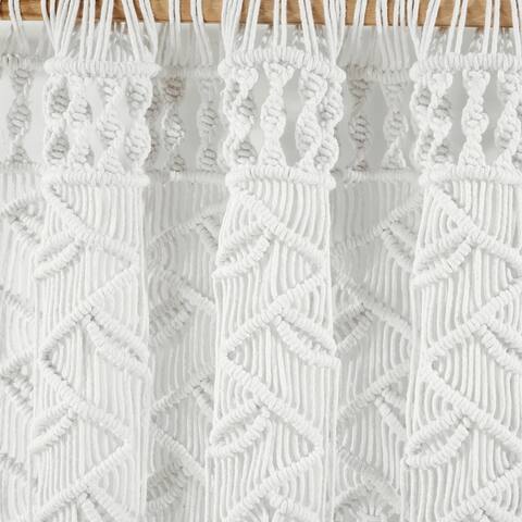 Lush Decor Boho Macrame Leaf Cotton Window Curtain Single Panel - 84" x 40"