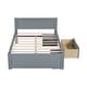 preview thumbnail 17 of 16, Full Size Platform Bed with Drawer And 2 Shelves, White
